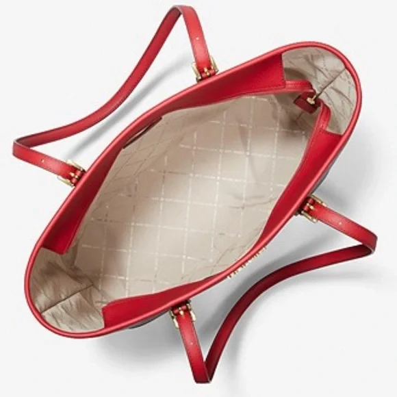 MICHAEL KORS
Jet Set Travel Large Logo Tote Bag Flame/ Brown signature c… - Picture 12 of 15